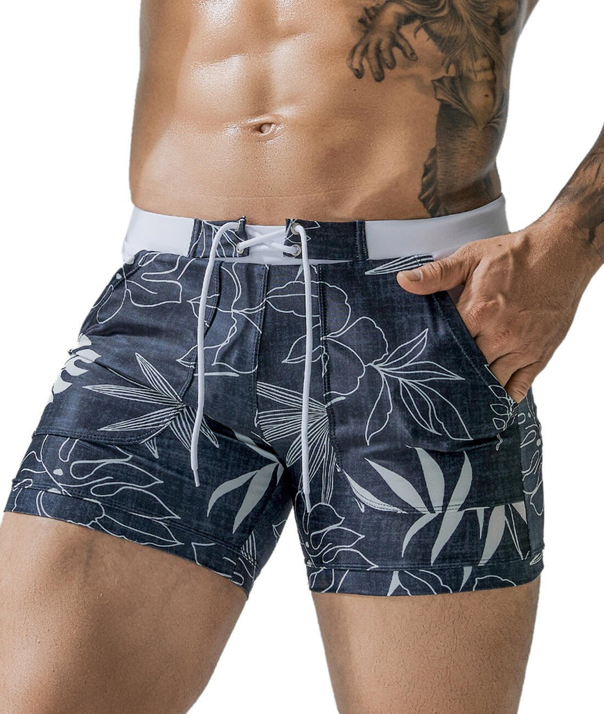 SWIM BRIEF S-YK210-Black Leaf - mizokwear