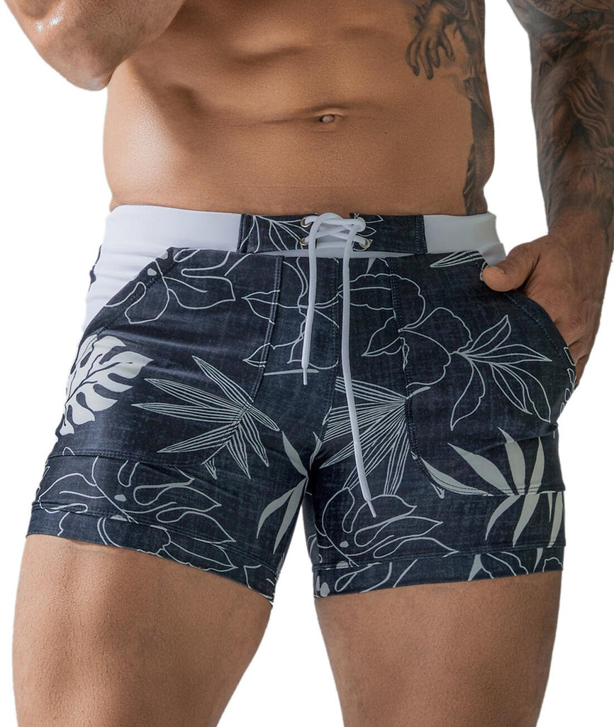 SWIM BRIEF S-YK210-Black Leaf - mizokwear