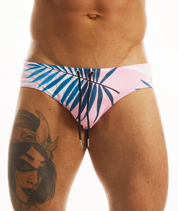 SWIMWEAR-PINK LEAVES - mizokwear